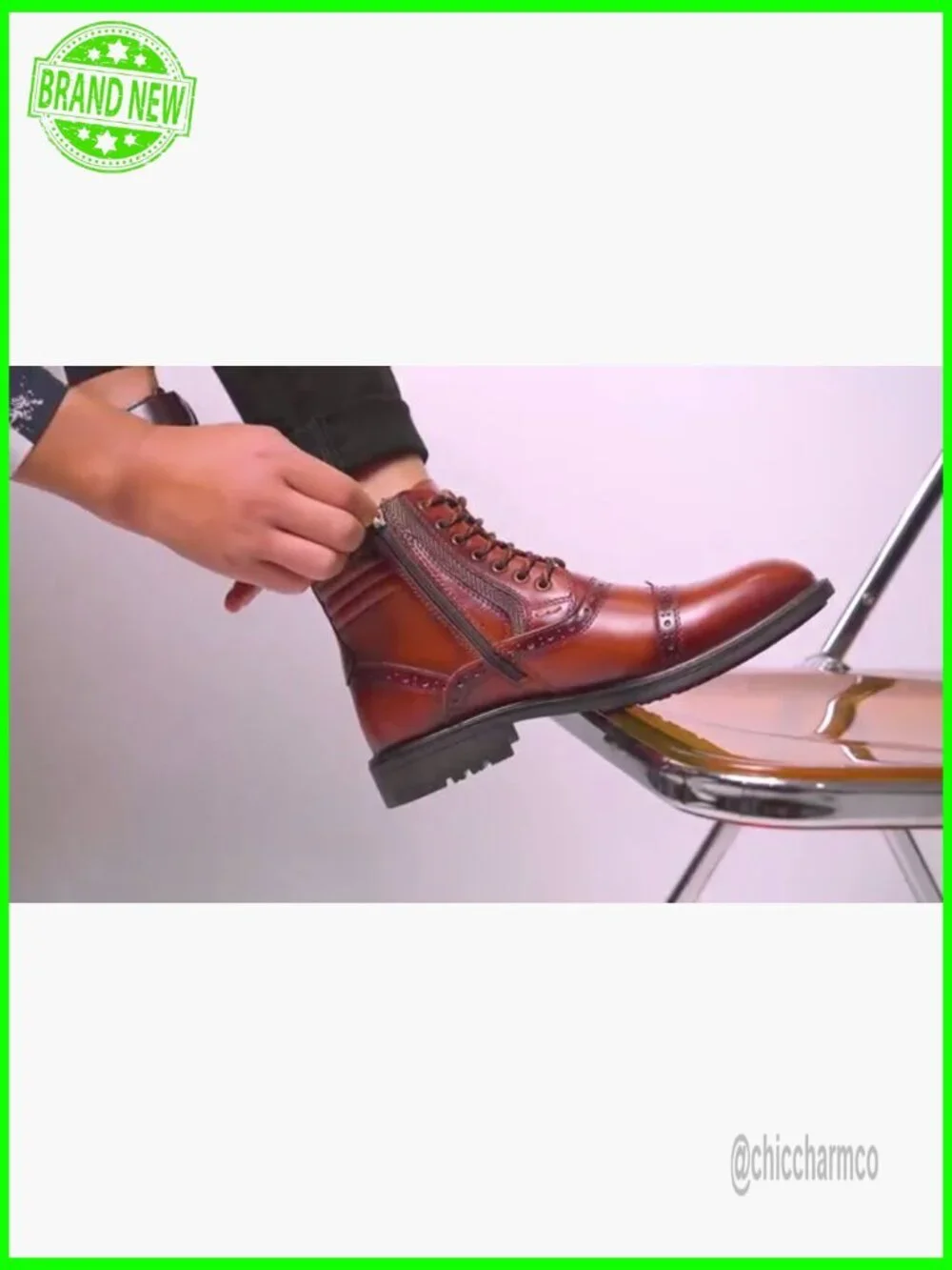 Mens Leather Chelsea Boots with Zipper Ankle Boots Chukka